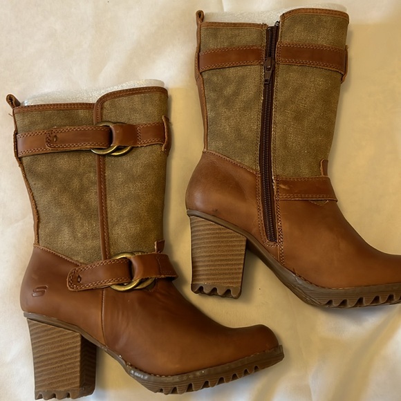NWOT Skechers Struts Big Shopper Tan zip up heeled boot. Size 6.5. Never worn! - Picture 2 of 5